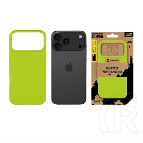 Tactical iPhone 18 Pro Max  magforce velvet smoothie szilikon telefonvédő (ütésállóság, matt, magsafe) világoszöld