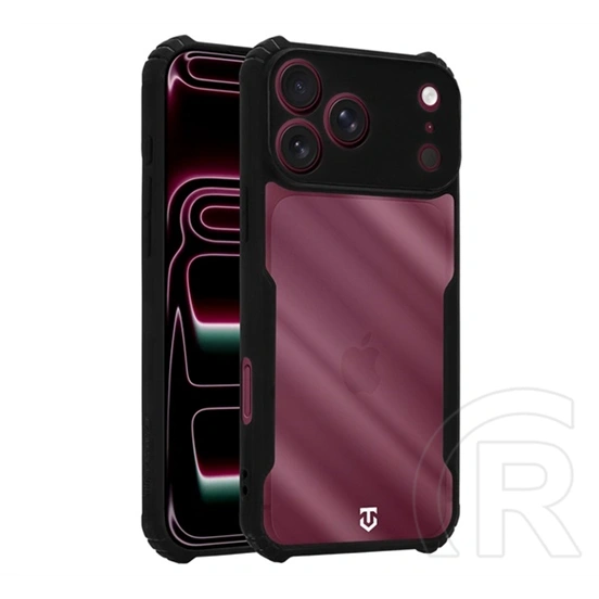 Tactical iPhone 18 Pro Max  quantum stealth szilikon védő (ütésálló, légpárnás sarok, kameravédő) fekete