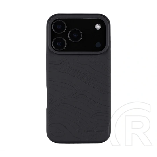 Tactical iPhone 18 Pro  magforce beaver szilikon védő (plüss belső, matt, magsafe, topográfiai minta) fekete