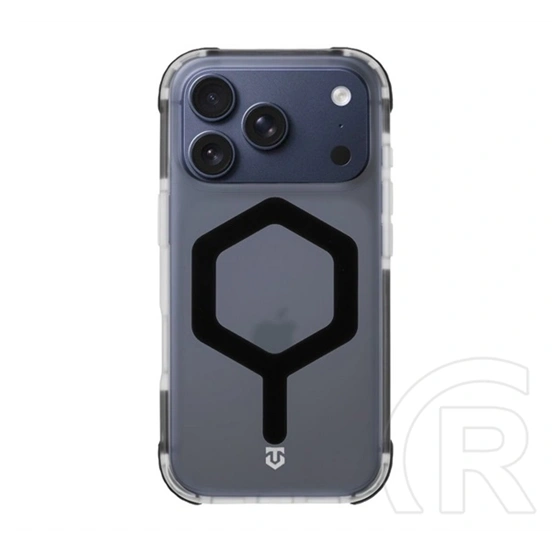 Tactical iPhone 18 Pro  magforce hexagon szilikon védő (ütésálló, légpárnás sarok, átlátszó matt hátlap, magsafe) fekete