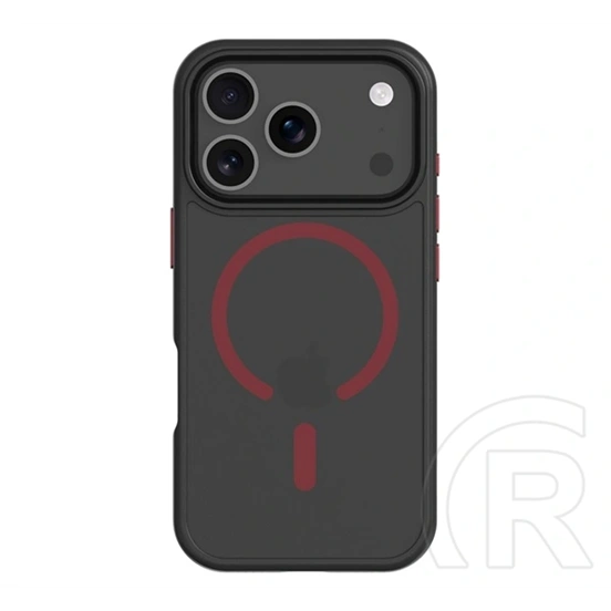 Tactical iPhone 18 Pro  magforce hyperstealth 2.0 szilikon védő (ütésálló, átlátszó matt hátlap, magsafe) fekete/piros