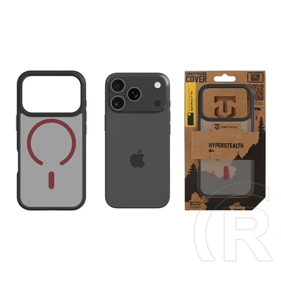 Tactical iPhone 18 Pro  magforce hyperstealth 2.0 szilikon védő (ütésálló, átlátszó matt hátlap, magsafe) fekete/piros