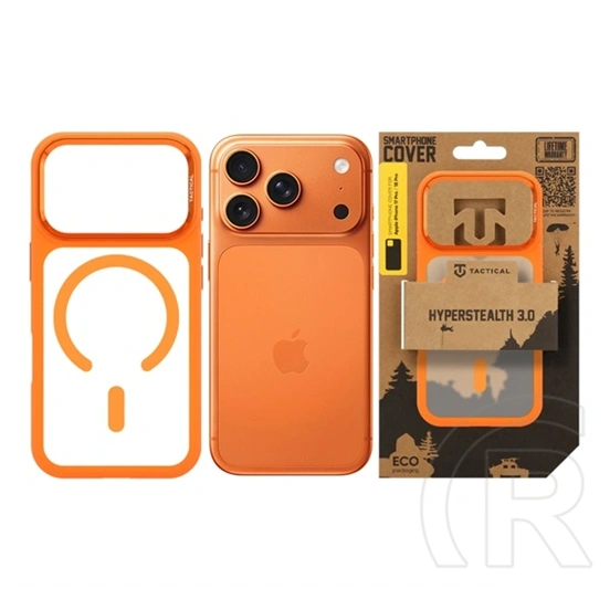 Tactical iPhone 18 Pro  magforce hyperstealth 3.0 szilikon védő (ütésálló, átlátszó matt hátlap, magsafe) narancssárga