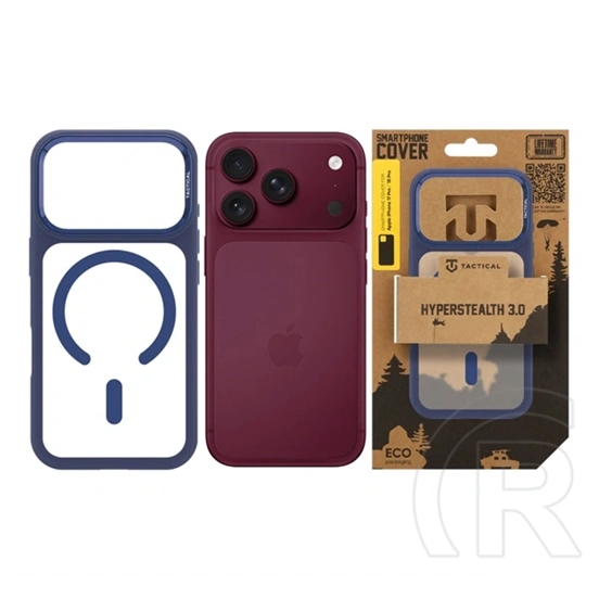 Tactical iPhone 18 Pro  magforce hyperstealth 3.0 szilikon védő (ütésálló, átlátszó matt hátlap, magsafe) sötétkék