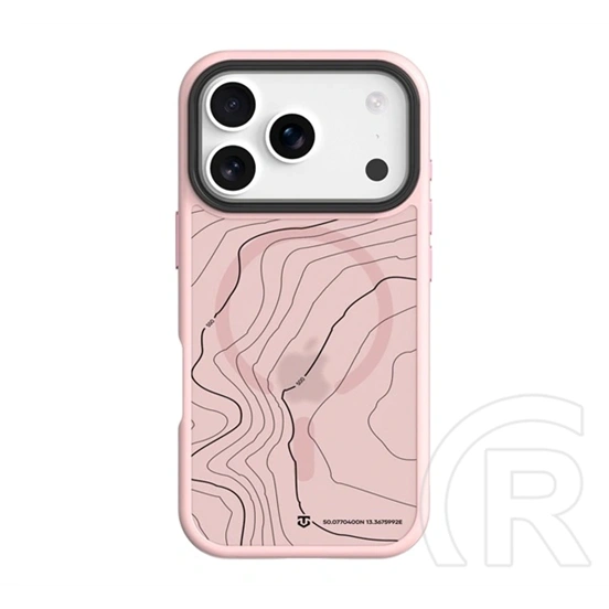 Tactical iPhone 18 Pro  magforce hyperstealth sika szilikon telefonvédő (ütésálló, magsafe, topográfiai minta) rózsaszín