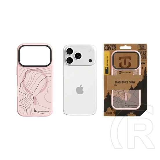 Tactical iPhone 18 Pro  magforce hyperstealth sika szilikon telefonvédő (ütésálló, magsafe, topográfiai minta) rózsaszín