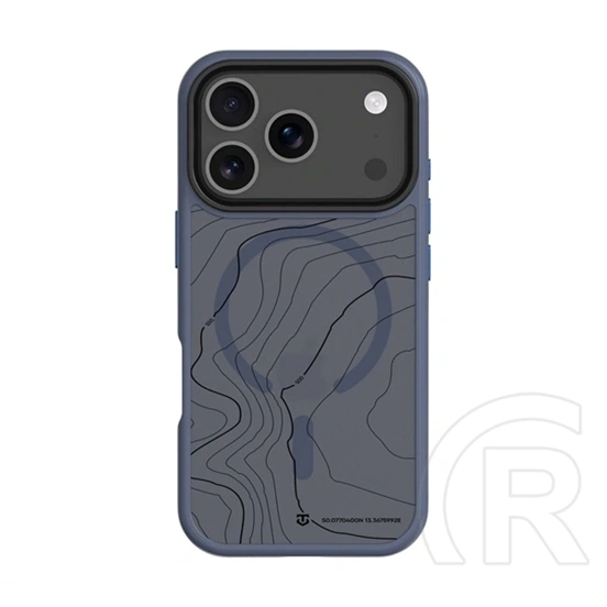 Tactical iPhone 18 Pro  magforce hyperstealth sika szilikon telefonvédő (ütésálló, magsafe, topográfiai minta) sötétkék