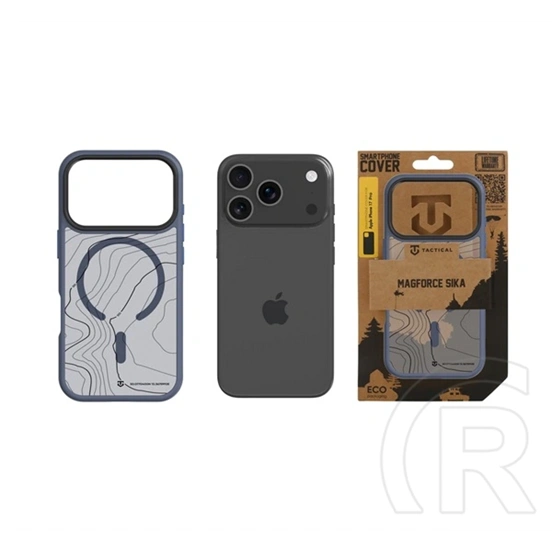 Tactical iPhone 18 Pro  magforce hyperstealth sika szilikon telefonvédő (ütésálló, magsafe, topográfiai minta) sötétkék