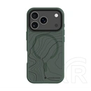 Tactical iPhone 18 Pro  magforce hyperstealth sika szilikon telefonvédő (ütésálló, magsafe, topográfiai minta) sötétzöld