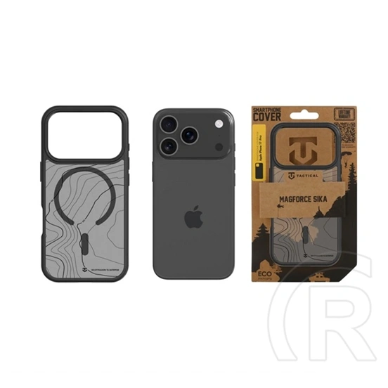 Tactical iPhone 18 Pro  magforce hyperstealth sika szilikon telefonvédő (ütésállóság, magsafe, topográfiai minta) fekete