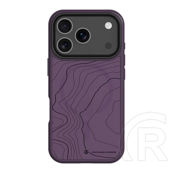 Tactical iPhone 18 Pro  magforce hyperstealth sika szilikon telefonvédő (ütésállóság, magsafe, topográfiai minta) lila