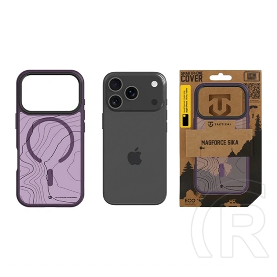 Tactical iPhone 18 Pro  magforce hyperstealth sika szilikon telefonvédő (ütésállóság, magsafe, topográfiai minta) lila