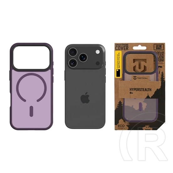 Tactical iPhone 18 Pro  magforce hyperstealth szilikon telefonvédő (ütésállóság, átlátszó matt hátlap, magsafe) lila