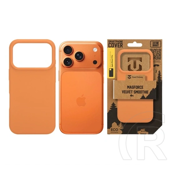 Tactical iPhone 18 Pro  magforce velvet smoothie szilikon telefonvédő (ütésállóság, matt, magsafe) narancssárga