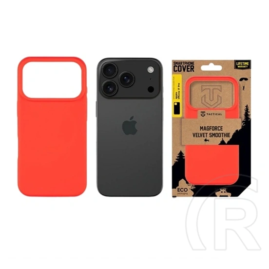 Tactical iPhone 18 Pro  magforce velvet smoothie szilikon telefonvédő (ütésállóság, matt, magsafe) piros