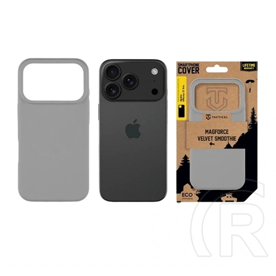 Tactical iPhone 18 Pro  magforce velvet smoothie szilikon telefonvédő (ütésállóság, matt, magsafe) világosszürke