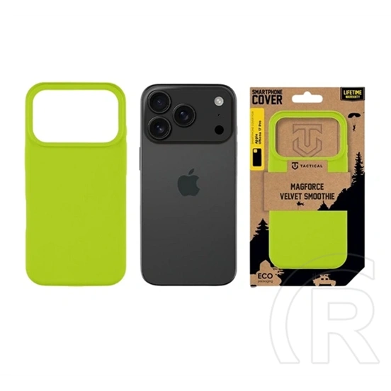 Tactical iPhone 18 Pro  magforce velvet smoothie szilikon telefonvédő (ütésállóság, matt, magsafe) világoszöld