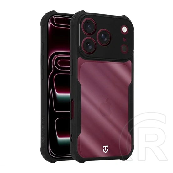 Tactical iPhone 18 Pro  quantum stealth szilikon védő (ütésálló, légpárnás sarok, átlátszó hátlap, kameravédő) fekete