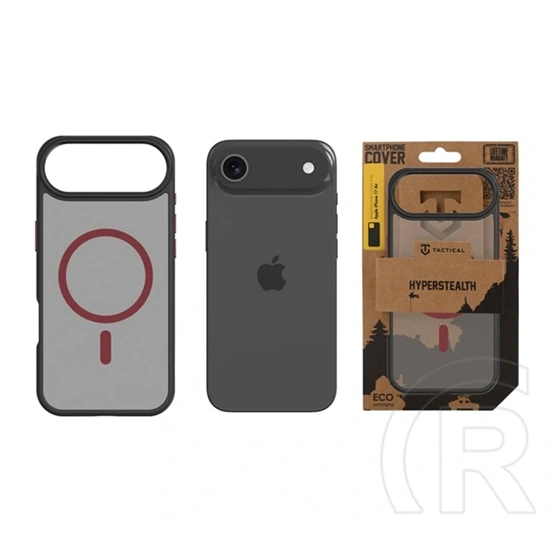 Tactical iPhone Air magforce hyperstealth 2.0 szilikon védő (ütésálló, átlátszó matt hátlap, magsafe) fekete/piros