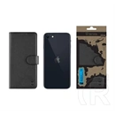 Tactical iPhone SE 2 (2020)  field notes tok álló, bőr hatású (flip, asztali tartó, bankkártya tartó, prémium) fekete