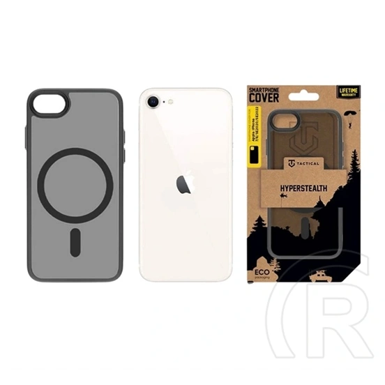 Tactical iPhone SE 2 (2020)  magforce hyperstealth szilikon telefonvédő (ütésálló, átlátszó matt hátlap, magsafe) fekete