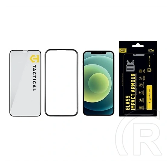 Tactical iPhone XR 6.1 impact armour glass képernyővédő üveg (3d, extra karcálló, antibakteriális + segédkeret) átlátszó