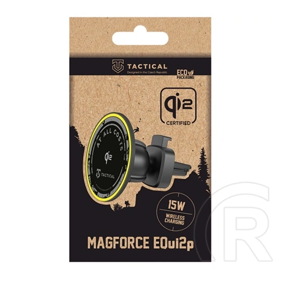 Tactical magforce equi2p autós tartó (szellőzőre, 360°, mágneses, 15w, led jelzés, wireless, qi2) fekete