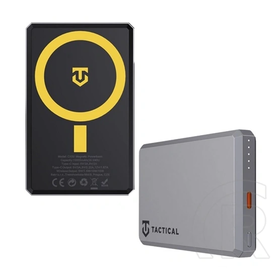 Tactical magforce relief vésztöltő type-c aljzat (10000mah, 20w, gyorstöltő, mágneses) sötétszürke