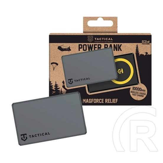 Tactical magforce relief vésztöltő type-c aljzat (10000mah, 20w, gyorstöltő, mágneses) sötétszürke