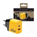 Tactical microgrid hálózati töltő usb+type-c aljzat (45w, gan, pd gyorstöltő 3.0) citromsárga
