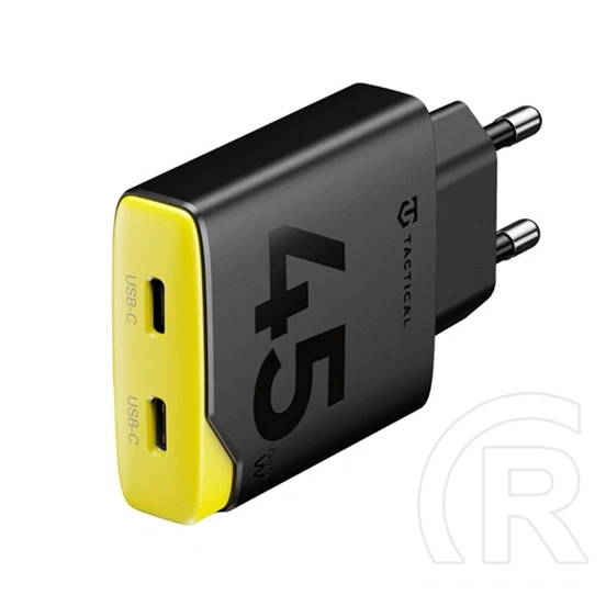 Tactical minimi hálózati töltő 2 type-c aljzat (45w, gan, gyorstöltő) fekete
