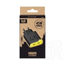 Tactical minimi hálózati töltő 2 type-c aljzat (45w, gan, gyorstöltő) fekete