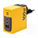 Tactical nett warrior hálózati töltő usb+2 type-c aljzat (100w, gan, pd gyorstöltő 3.0) citromsárga