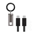 Tactical ooda loop adatkábel (type-c - type-c, 60w, gyorstöltő, cipőfűző, lapos kábel, karabíner, 15cm) fekete