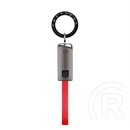 Tactical ooda loop adatkábel (type-c - type-c, 60w, gyorstöltő, cipőfűző, lapos kábel, karabíner, 15cm) piros