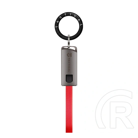 Tactical ooda loop adatkábel (type-c - type-c, 60w, gyorstöltő, cipőfűző, lapos kábel, karabíner, 15cm) piros