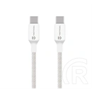 Tactical stitch thread adatkábel (type-c - type-c, 60w, gyorstöltő, cipőfűző, 100cm) fehér