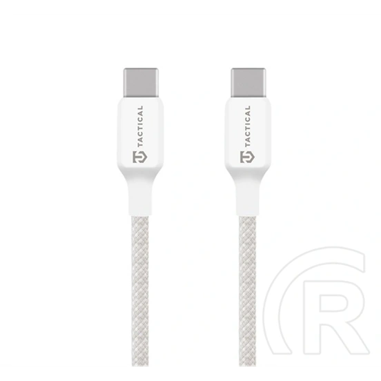 Tactical stitch thread adatkábel (type-c - type-c, 60w, gyorstöltő, cipőfűző, 200cm) fehér