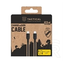 Tactical stitch thread adatkábel (type-c - type-c, 60w, gyorstöltő, cipőfűző, 30cm) fekete