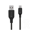 Tactical stitch thread adatkábel (usb - type-c, 27w, gyorstöltő, cipőfűző, 100cm) fekete