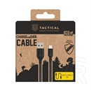 Tactical stitch thread adatkábel (usb - type-c, 27w, gyorstöltő, cipőfűző, 100cm) fekete