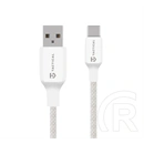 Tactical stitch thread adatkábel (usb - type-c, 27w, gyorstöltő, cipőfűző, 30cm) fehér