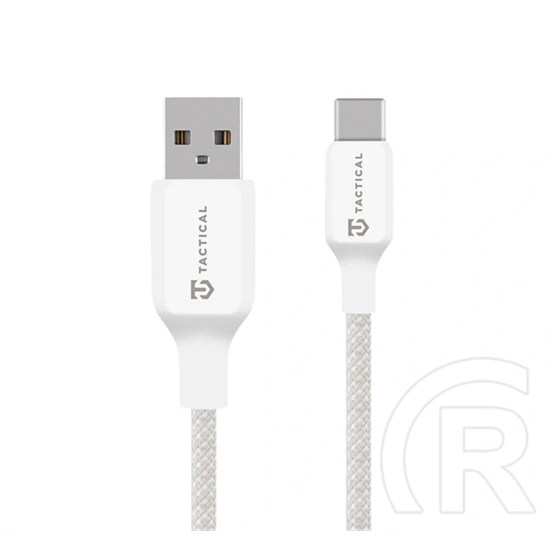 Tactical stitch thread adatkábel (usb - type-c, 27w, gyorstöltő, cipőfűző, 30cm) fehér