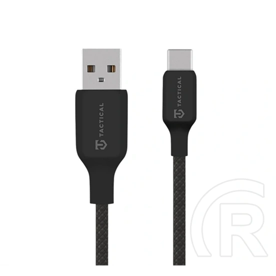 Tactical stitch thread adatkábel (usb - type-c, 27w, gyorstöltő, cipőfűző, 30cm) fekete