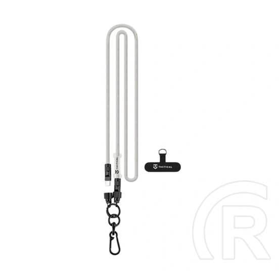 Tactical wire snake adatkábel (type-c - type-c, 60w, gyorstöltő, cipőfűző, nyakpánt, 120cm) fehér