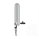 Tactical wire snake adatkábel (type-c - type-c, 60w, gyorstöltő, cipőfűző, nyakpánt, 120cm) sötétzöld
