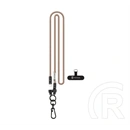 Tactical wire snake adatkábel (type-c - type-c, 60w, gyorstöltő, cipőfűző, nyakpánt, 120cm) világosbarna