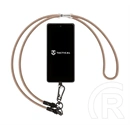 Tactical wire snake adatkábel (type-c - type-c, 60w, gyorstöltő, cipőfűző, nyakpánt, 120cm) világosbarna
