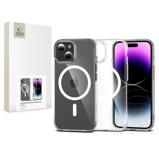 Tech-Protect FlexAir Hybrid MagSafe szilikon tok (Apple iPhone 15, átlátszó)