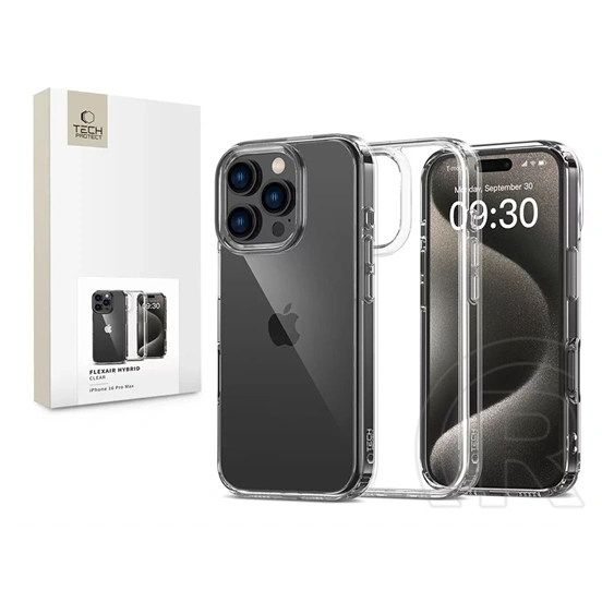 Tech-Protect FlexAir Hybrid szilikon tok (Apple iPhone 16 Pro Max, átlátszó)